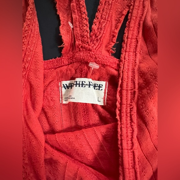 NEW We The Free by Free People High Risk Red Knit Lace Tank Top Size Large NWOT - Picture 9 of 9